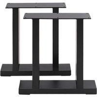 2Pcs Black Anti-Slip Metal Table Legs for DiningTable, Desks and Workbenches, 60 cm W x 71 cm H