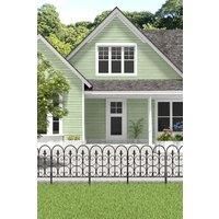 5 Panels 61 x 81.5cm Arched Metal Garden Edging Fence Yard Borders Decor