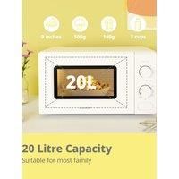 COMFEE' 700W 20L Microwave Oven With Compact Design, 5 Cooking Power Levels, Quick Defrost Function, Kitchen Manual Timer