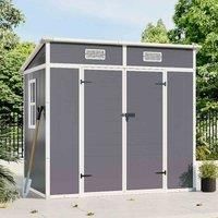 Garden Sanctuary 6 X 4Fts Plastic Garden Storage Shed With 2 Doors, Grey