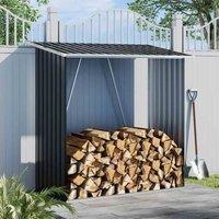 Garden Sanctuary 5 X 2.5Fts Anthracite Metal Log Storage Shed, Black