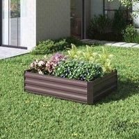 Garden Sanctuary Square Galvanized Steel Planter Box, Brown