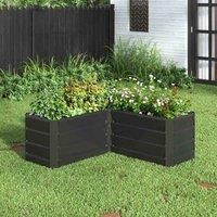Garden Sanctuary L-shaped Metal Raised Garden Bed, Black