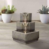 Garden Sanctuary Multi-tier Resin Garden Fountain With Led Lights