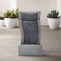Garden Sanctuary Solar Powered Stone Effect Fountain Decor, Grey