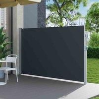 Garden Sanctuary 300Cm L X 180Cm H Metal Frame Retractable Privacy Side Awning, Grey