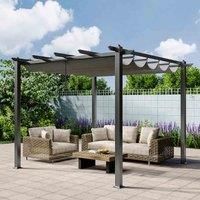 Garden Sanctuary Aluminum Pergola With Polyester Canopy, Grey