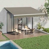 Garden Sanctuary 350Cm W X 300Cm D Grey Outdoor Retractable Awning For Window And Door, Grey