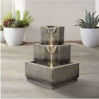 Outdoor Multi-Tier Water Fountain Garden Deco with LED Lights