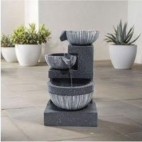 3-Tier Bowl-Shaped Garden Water Fountain Rockery Decoration