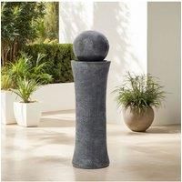 Outdoor Cylindrical Water Polo Fountain with Warm Light