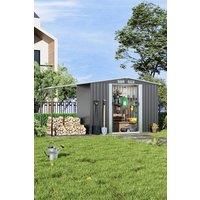 Metal Outdoor Garden Storage Tool Shed with Lean-to