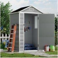 4X3FT Apex Roof Garden Plastic Storage Shed with Lockable Door