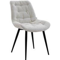 2pcs Teddy Fleece Upholstered Dining Chair
