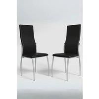 2Pcs PU Leather High Back Dining Chairs