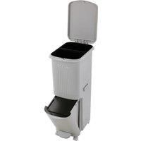 30L 2-Tier Dry Wet Separation Trash Bin with 2 Inner Buckets