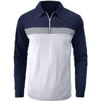 Casual Quarter Zip Turn Down Collar Long Sleeve Polo Shirt