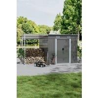 6X9FT Metal Garden Storage Shed with Sliding Door