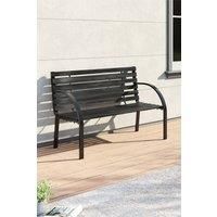2-Seater Wooden Metal Outdoor Patio Bench