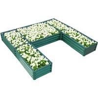 U-shaped Outdoor Raised Garden Bed with 5 Compartments