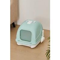 Green Durable PP Foldable Cat Litter Box