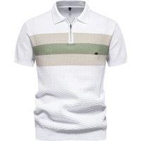 Casual Quarter Zip Turn Down Collar Short Sleeve Polo Shirts