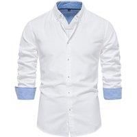 Casual Button-Down Shirt with Turn-Down Collar