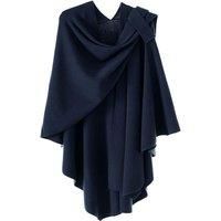 Draped Cape Shawl with Shoulder Fastening Strap