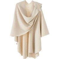 Draped Cape Shawl with Shoulder Fastening Strap