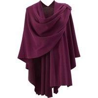 Draped Cape Shawl with Shoulder Fastening Strap