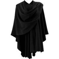 Draped Cape Shawl with Shoulder Fastening Strap