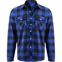 Flannel Plaid Shirt with Turn-Down Collar