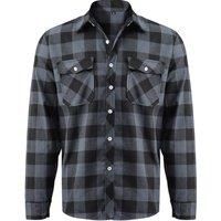 Flannel Plaid Shirt with Turn-Down Collar