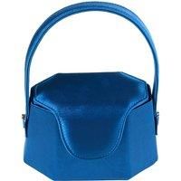 Geometric Satin Flap Evening Clutch
