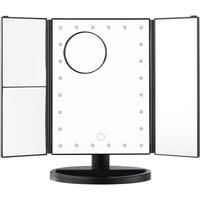 Makeup Mirror with LED Lights,Adjustable Touch Screen and 1x/2x/3x Magnification Tri-Fold Vanity Mirror