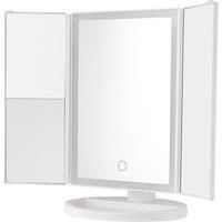 Makeup Mirror with LED Lights,Adjustable Touch Screen and 1x/2x/3x Magnification Tri-Fold Vanity Mirror