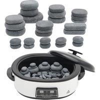 54Pcs Basalt Massage Hot Stone Set & Electric Massage Stone Heater