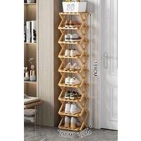 9-Tier Bamboo Folding Shoe Rack
