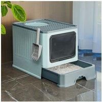 Enclosed Cat Litter Box£Double Door with Scoop
