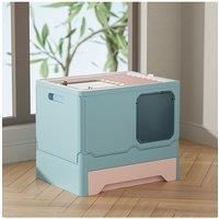 Large Plastic Cat Litter Box Cat Potty Pan Drawer Anti-Splashing Cat Litter Tray