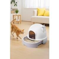 Large White Enclosed Cat Litter Box