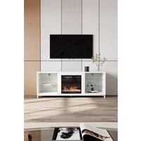 Freestanding TV Stand Entertainment Center with 18" Fireplace