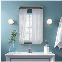 Rounded Rectangle Metal Frame Wall Mirror
