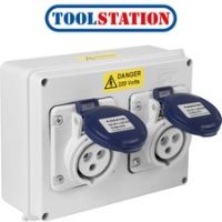 Industrial Socket IP44 Twin 240V 16A 2P+E