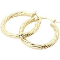 Harfi Women's Twisted Gold Plated Round Minimalist Stylish Hoops