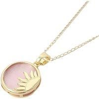 Harfi Women's Sun Pendant Celestial Coin Dainty Gold Plated Necklace | Size: 18 inches