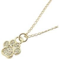 Harfi Women's Mini Dog Cat Paw Print Charm Gold Plated Necklace | Size: 18 inches
