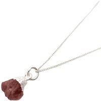 Harfi Women's Raw Pink Tourmaline October Birthstone Silver Necklace | Size: 18 inches