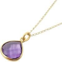 Harfi Women's Amethyst February Birthstone Pendant Charm Necklace in Gold | Size: 18 inches