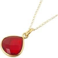 Harfi Women's Garnet January Birthstone Pendant Charm Necklace in Gold | Size: 18 inches